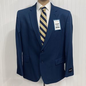 NWT HAGGAR Blazer Men 48 Sport Coat Tailored Royal Blue Suit Jacket New Tags 48R